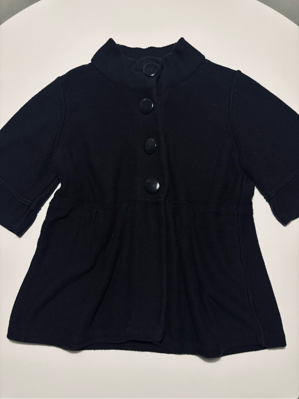 Christopher & Banks Black Babydoll Short Sleeve Sweater / Cotton Cardigan